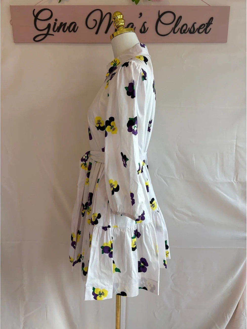Kate Spade New York Medium Floral Print Shirt Dress with Belt